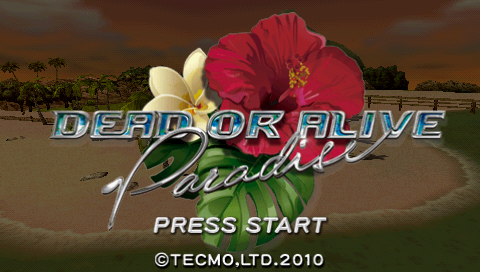 Dead or Alive Paradise title screen for PSP